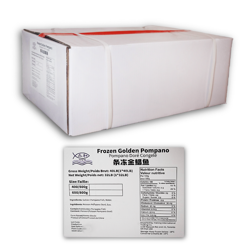 Whole round Pompano - Size 600/800