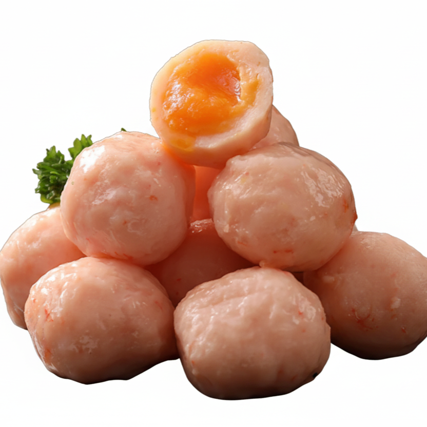 Shrimp Ball with Salted Egg Yolk